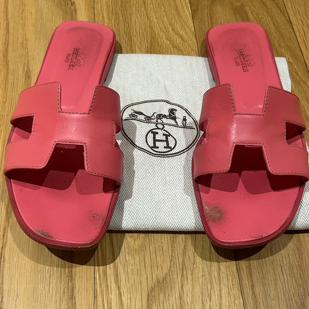 Hermes Oran Pink Sandals